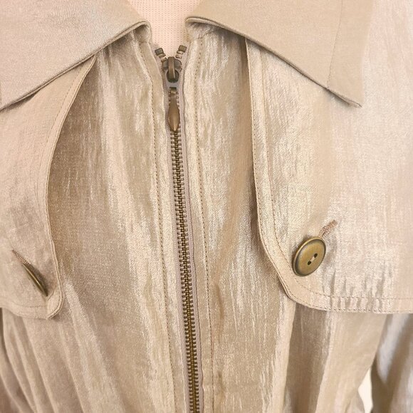 Hearts of Palm Gold Metallic Utility Jacket with Drawstring Waist - Picture 4 of 7